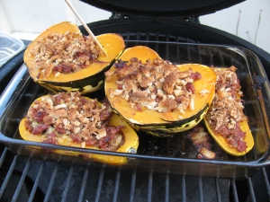Back on the grill and continue baking for another 20 minutes - or until done. Poke the squash with a skewer or fork to verify doneness.