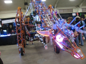 Russell - the Electric Giraffe at the 2013 San Diego Mini Maker Faire. Russell and its builder Lindsay, are San Diego residents