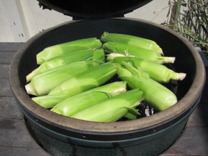 Direct grilling corn on the cob